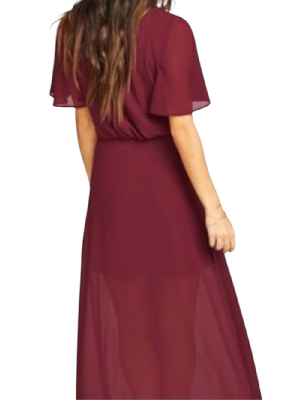 Show Me Your MuMu Sophia Wrap Maxi Dress - Burgundy - Picture 3 of 7